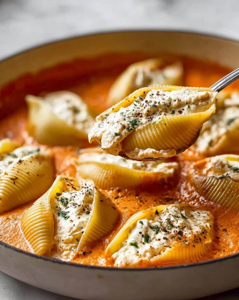 Comforting Stuffed Shells With Pumpkin Cream Sauce Recipe