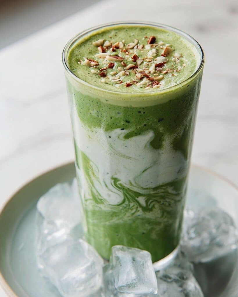 Matcha Banana Breakfast Smoothie with Toasted Pecans Recipe
