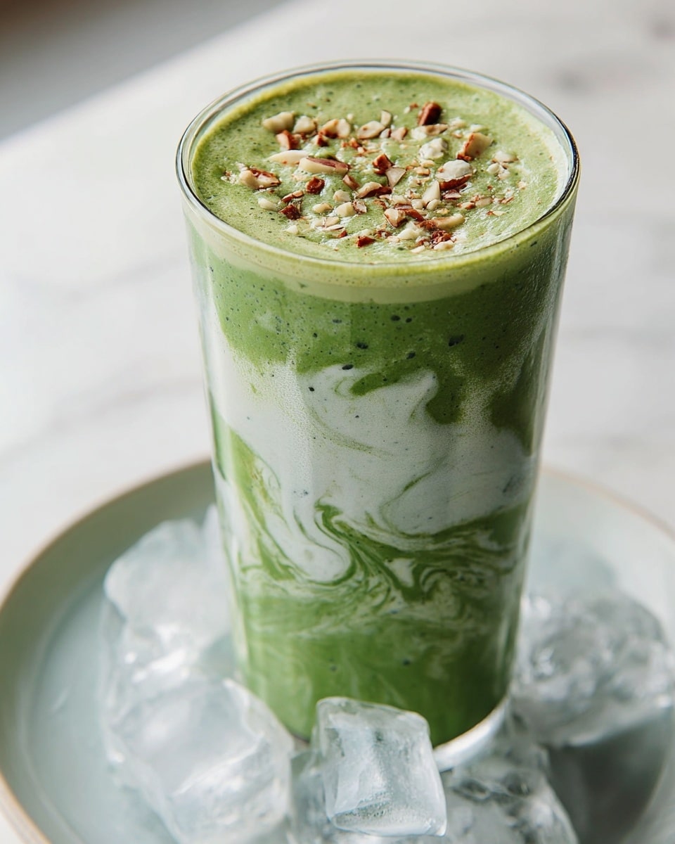 Matcha Banana Breakfast Smoothie with Toasted Pecans Recipe