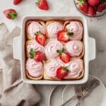 Strawberry Cinnamon Rolls with Cream Cheese Strawberry Glaze Recipe