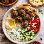 Gyro Bowls with Meatballs, Tzatziki, Lemon Rice, and Cucumber Salad Recipe