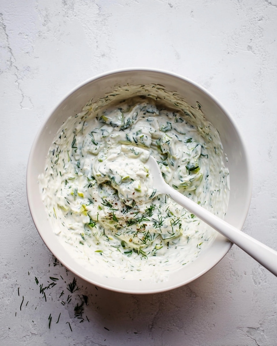 Two pita pockets cut in half show a filling made of creamy white chicken salad mixed with chopped purple onions, dark purple olives, and green herbs like dill. The pita bread is light brown with a soft texture holding the filling inside. The pita halves sit on a white plate with a brown rim, placed on a white marbled surface. In the background, there is a bunch of green herbs, a small white bowl with chopped greens, and a whole lemon along with a lemon half, all slightly out of focus. Photo taken with an iphone --ar 4:5 --v 7