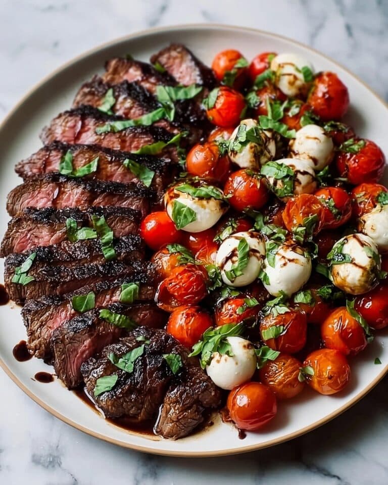 Grilled Flank Steak Caprese with Balsamic Dressing Recipe