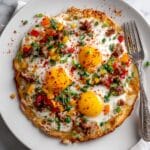 Breakfast Pizza with Hash Brown Crust and Eggs Recipe