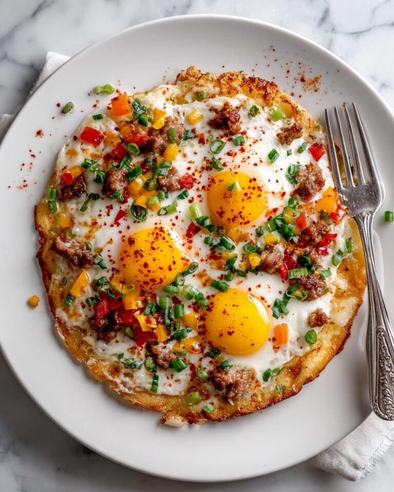 Breakfast Pizza with Hash Brown Crust and Eggs Recipe