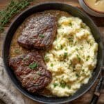 Savory Gaelic Irish Steaks with Whiskey Cream and Colcannon Recipe