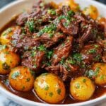 Slow Cooker Garlic Butter Beef with Potatoes Recipe