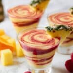 Raspberry Swirl Pineapple Mango Margaritas Recipe