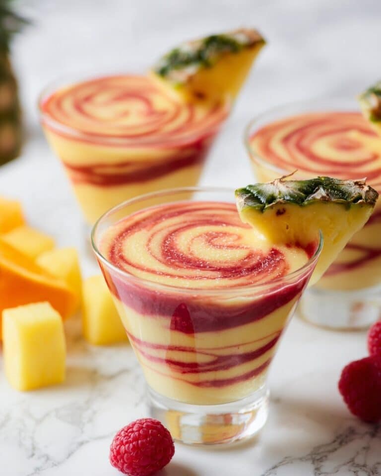 Raspberry Swirl Pineapple Mango Margaritas Recipe