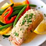 Air Fryer Garlic Parmesan Crusted Salmon Recipe