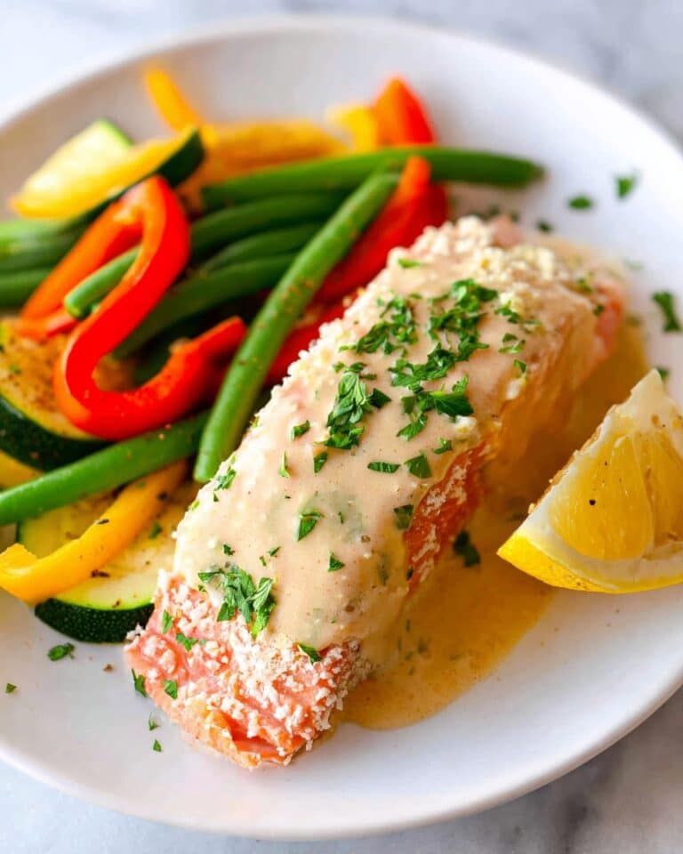 Air Fryer Garlic Parmesan Crusted Salmon Recipe