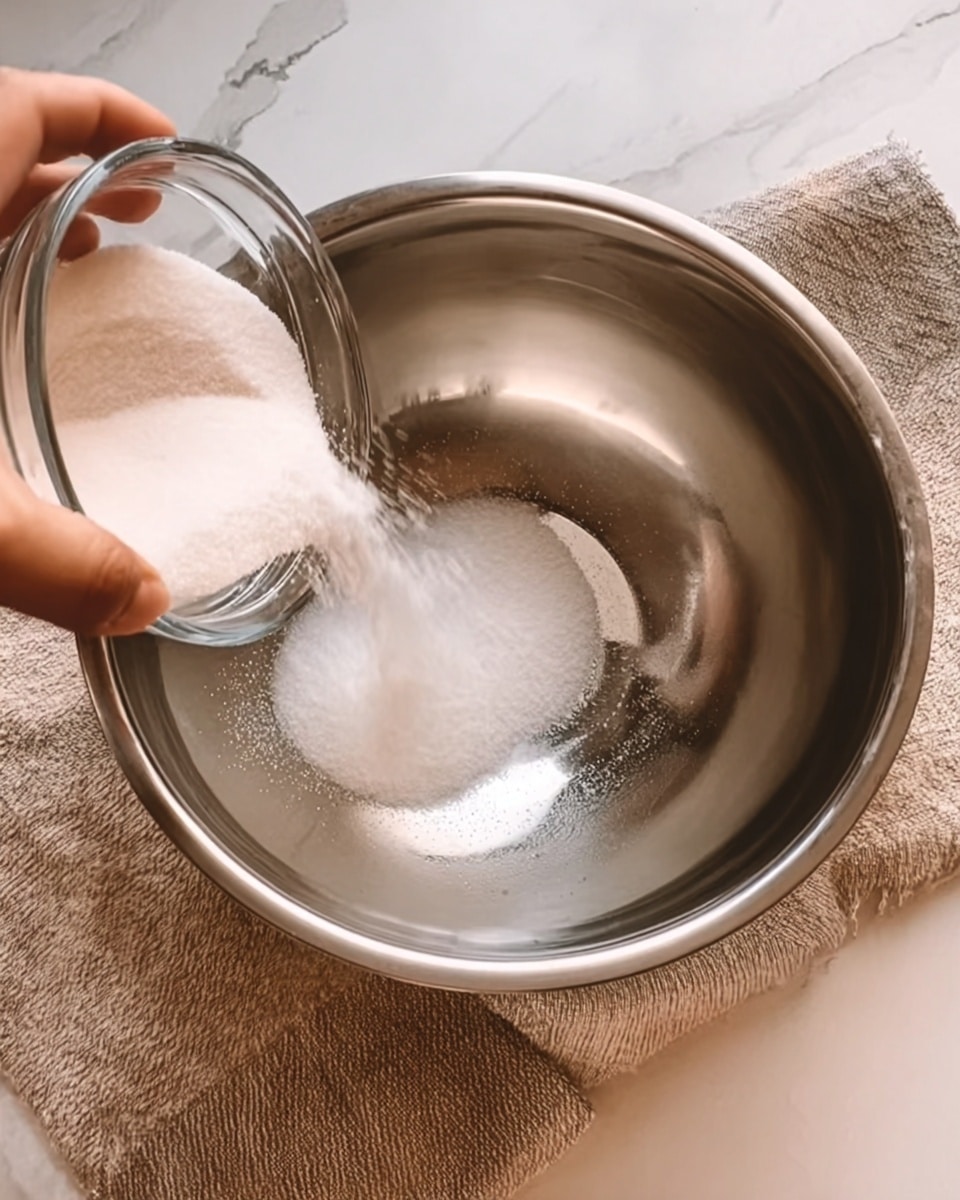 A clear glass bowl sits on a white marbled surface, filled with a large scoop of creamy, thick white whipped substance. The texture looks smooth but dense with soft peaks and swirls rising from the bowl, catching light to show off its rich, fluffy nature. The whipped layer fills most of the bowl, standing high with a creamy, light ivory color. Photo taken with an iphone --ar 4:5 --v 7