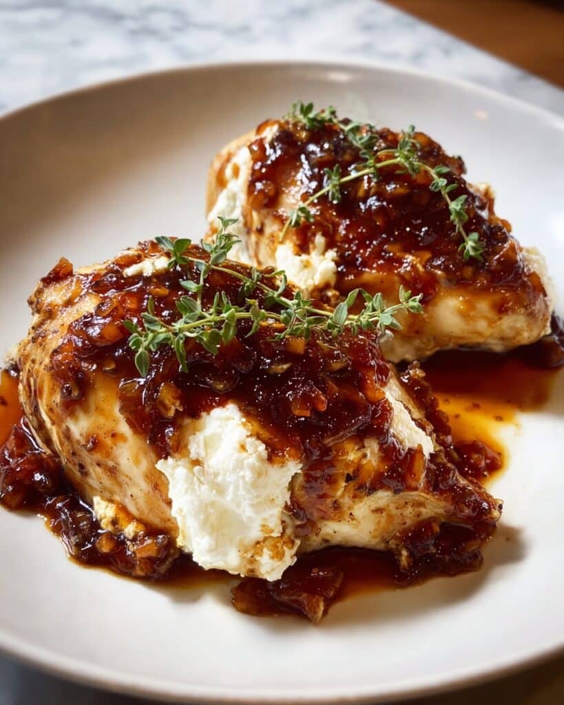 Slow Cooker Chicken with Fig Jam and Goat Cheese Recipe