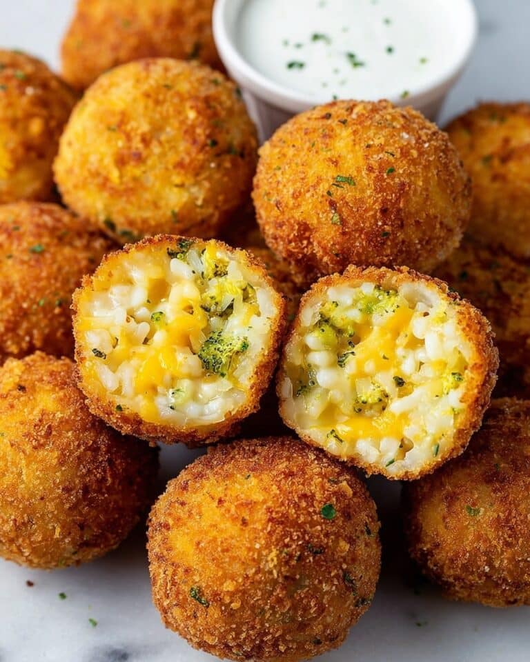 Cheesy Fried Rice Balls with Broccoli Recipe