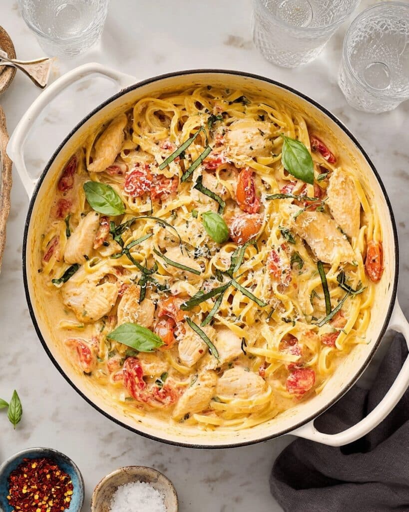 Chicken Tomato Pasta with Ricotta and Parmesan Recipe