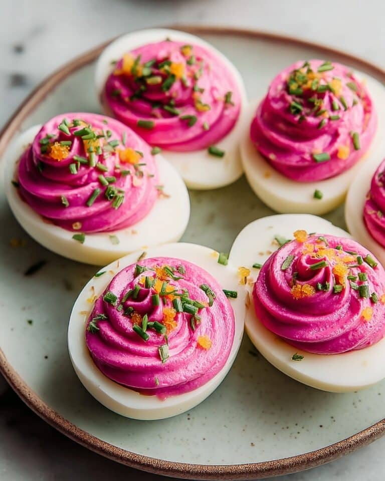 Irresistibly Pretty Pink Deviled Eggs with Beet Brine Recipe