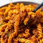 One Pot Beef Enchilada Pasta Recipe