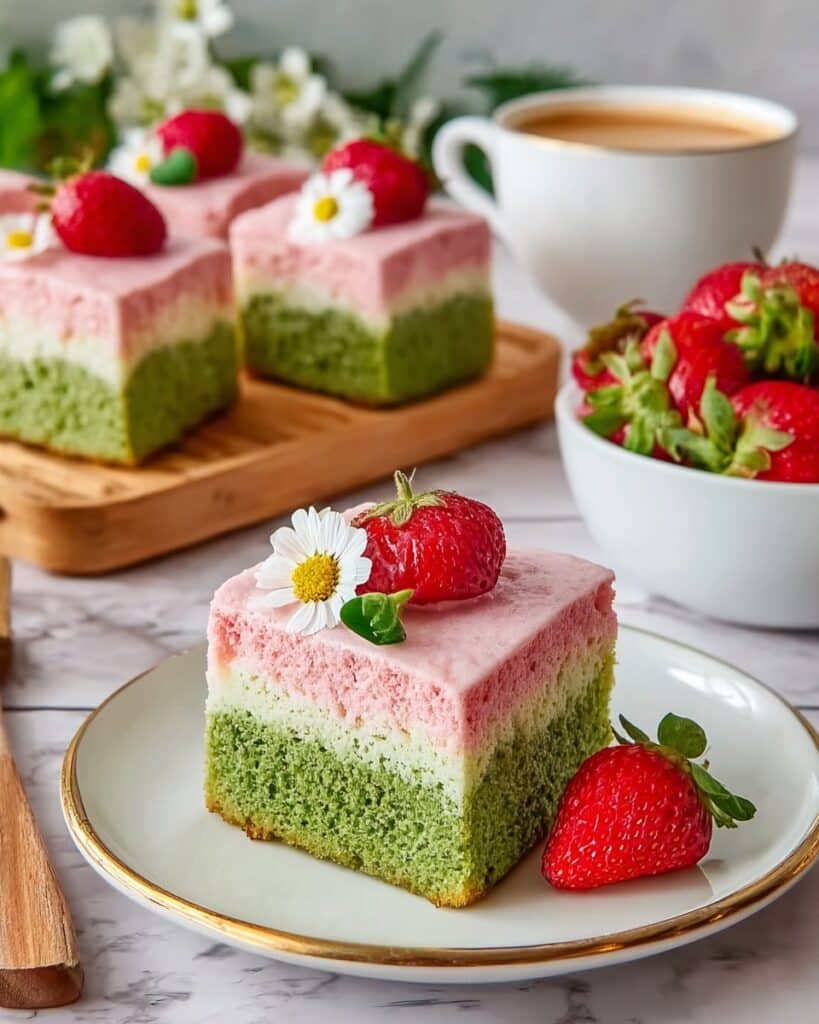 Strawberry Matcha Latte Cake Recipe