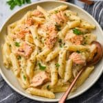 Creamy Honey Mustard Salmon Pasta Recipe