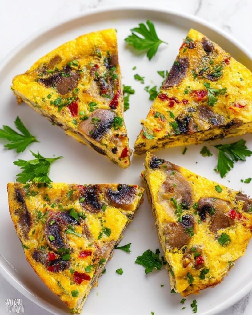 Vegetable Mushroom and Bell Pepper Frittata Recipe