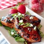 Strawberry Balsamic Chicken with Goat Cheese and Basil Recipe