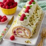 Pistachio Raspberry Swiss Roll Cake Recipe