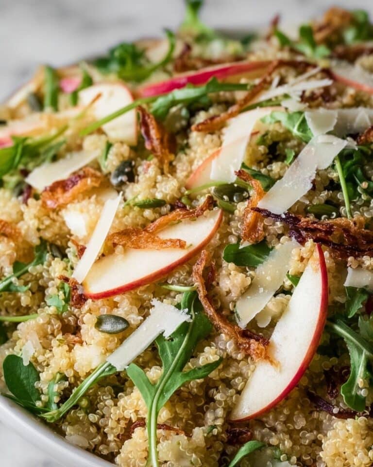 Honey Mustard Quinoa Apple Salad with Crispy Shallots Recipe