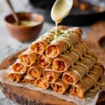 Buffalo Chickpea Taquitos (Baked or Air-Fried) Recipe