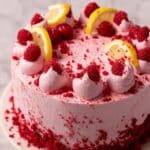 Moist Lemon Cake with Raspberry Frosting Recipe