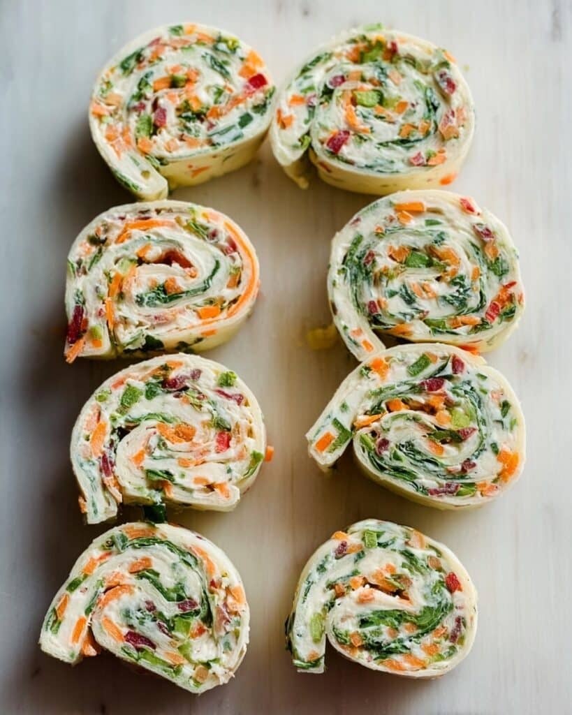 Vegetable Cream Cheese Tortilla Roll Ups Recipe