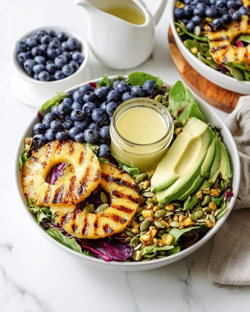 Grilled Pineapple Salad with Creamy Citrus Dressing Recipe
