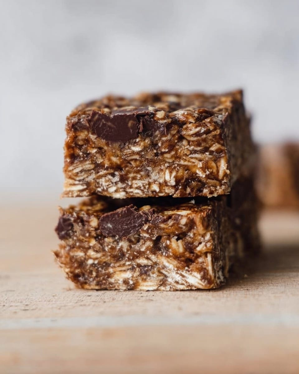 The image shows multiple small square oat bars with a rich brown color and a rough texture from the oats, arranged in a close group on a white marbled surface. Each bar is thick with visible layers of oats pressed together, with slight cracks and a chewy appearance. The light softly highlights the uneven oats on the top and sides, emphasizing their chunky texture. In the background, more bars are softly out of focus to keep attention on the bars at the front. Photo taken with an iphone --ar 4:5 --v 7