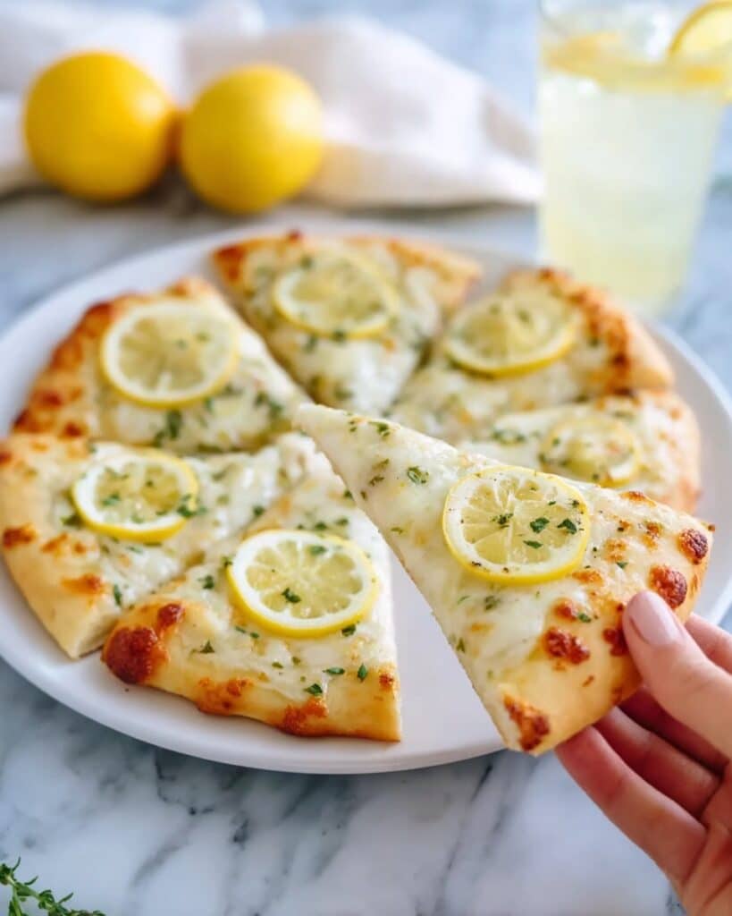 Lemon Pizza with Ricotta, Mozzarella, and Fresh Thyme Recipe