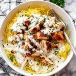 Paleo Chicken Alfredo with Spaghetti Squash {Whole30} Recipe
