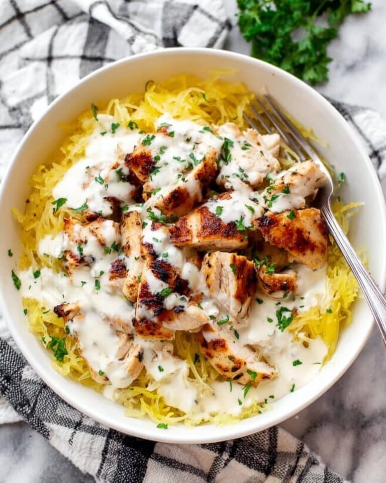Paleo Chicken Alfredo with Spaghetti Squash {Whole30} Recipe