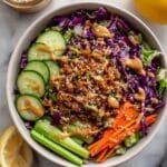 Quick Crispy Rice Salad with Peanut Sesame Dressing Recipe