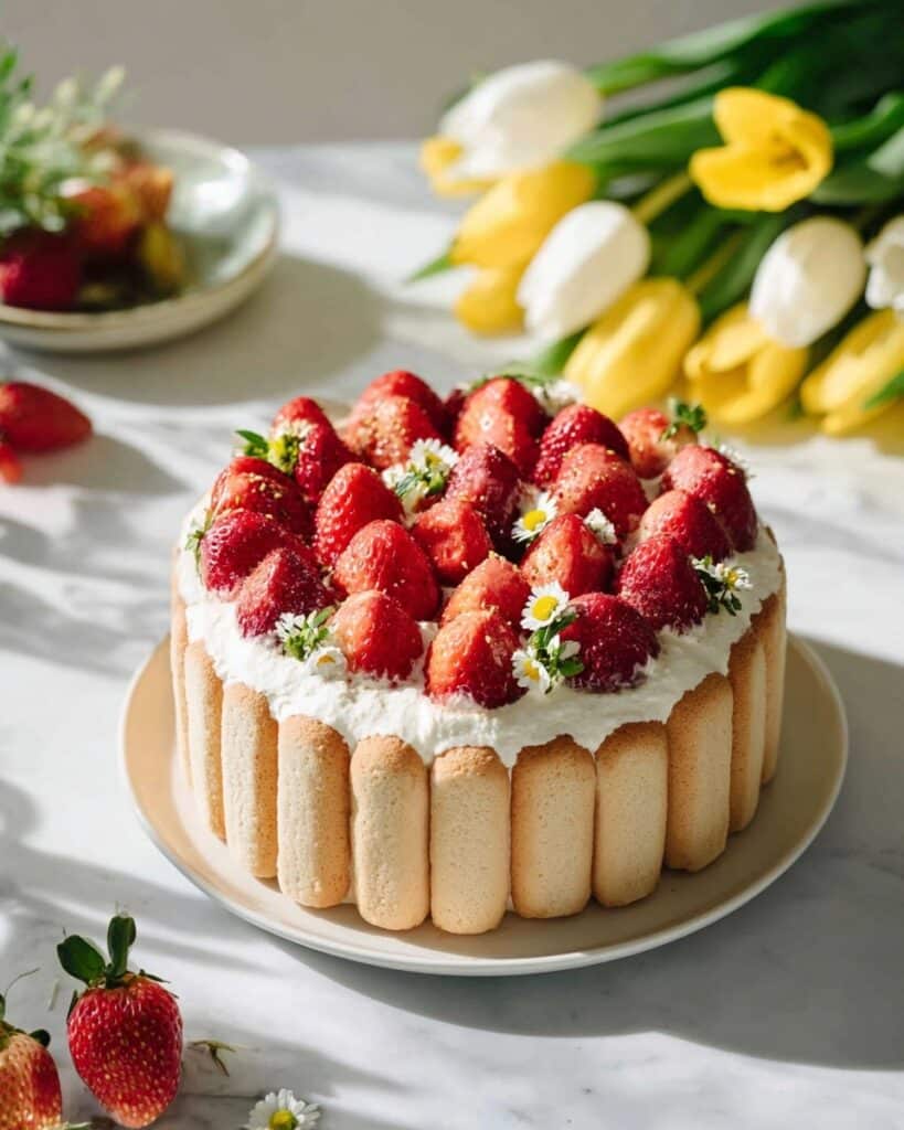 Classic Strawberry Charlotte Cake (Charlotte aux Fraises) Recipe