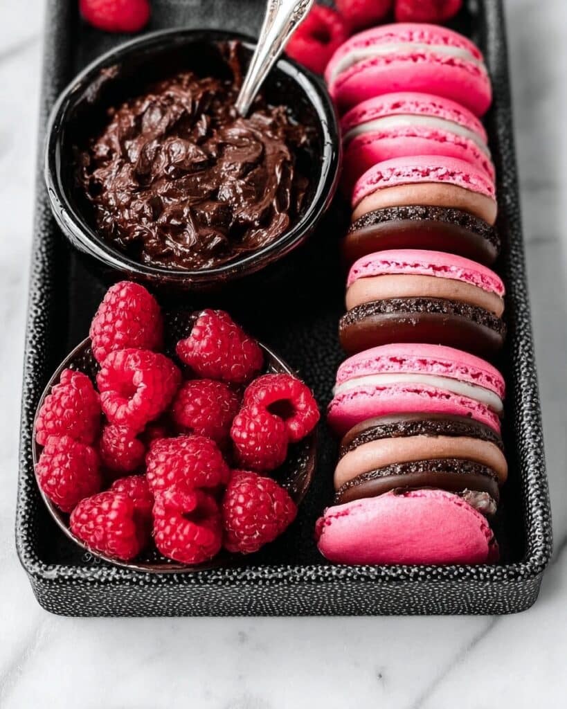 Dark Chocolate Raspberry Macarons Recipe