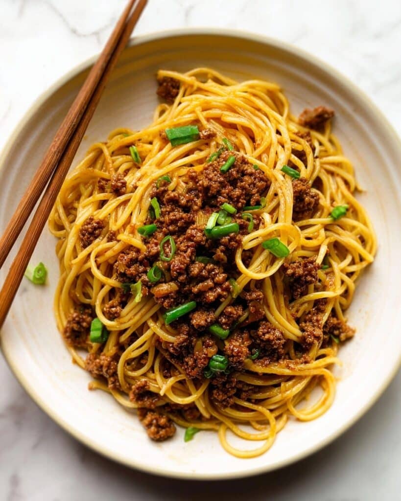Korean Ground Beef Noodles Recipe