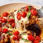 One Pan Balsamic Chicken with Tomato, Mozzarella, and Basil Recipe