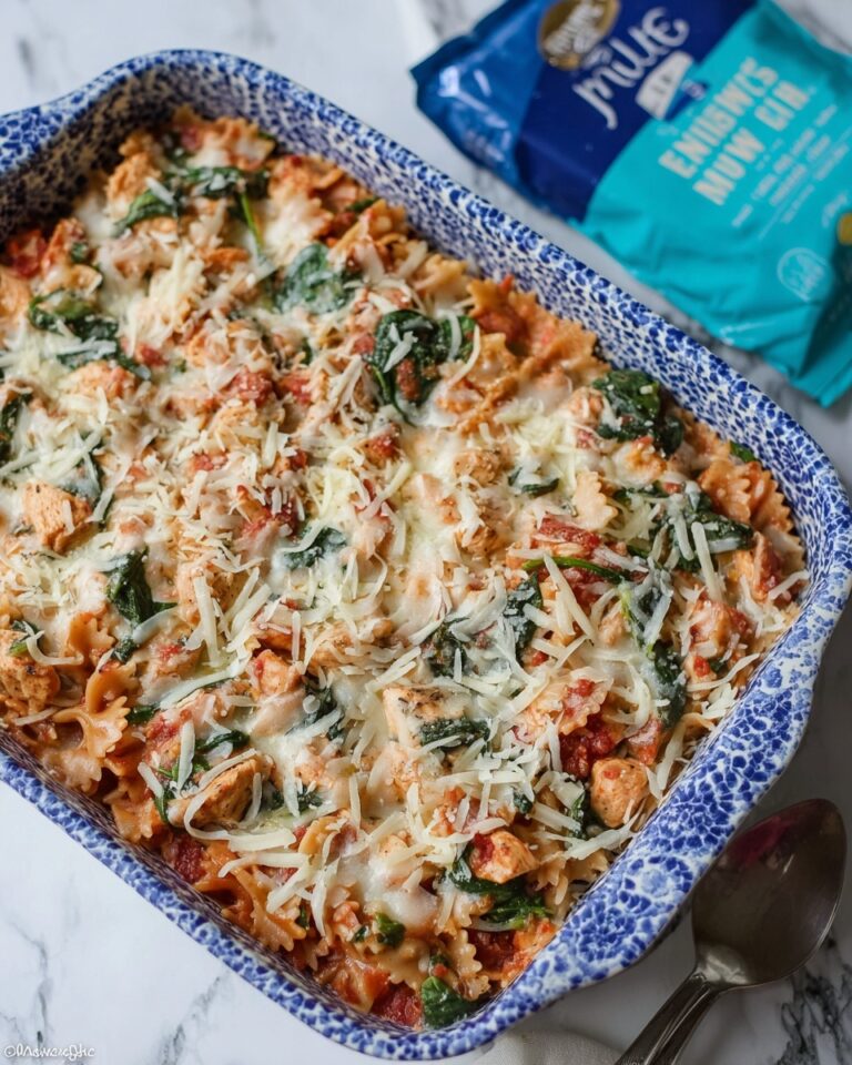 Easy Chicken, Spinach and Tomato Pasta Bake Recipe