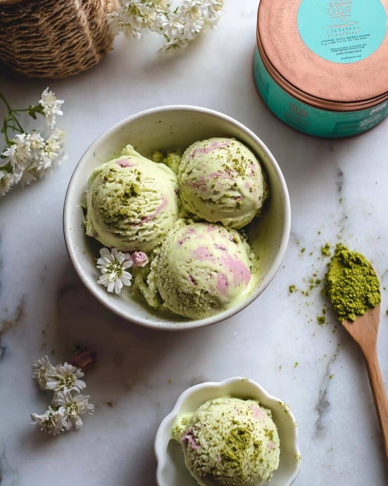 Honey Matcha Coconut and Lime Ice Cream Recipe
