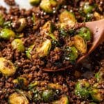Ground Beef and Brussels Sprouts Stir-Fry with Sweet Chili and Lime Recipe