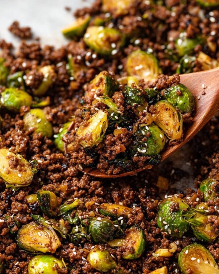 Ground Beef and Brussels Sprouts Stir-Fry with Sweet Chili and Lime Recipe