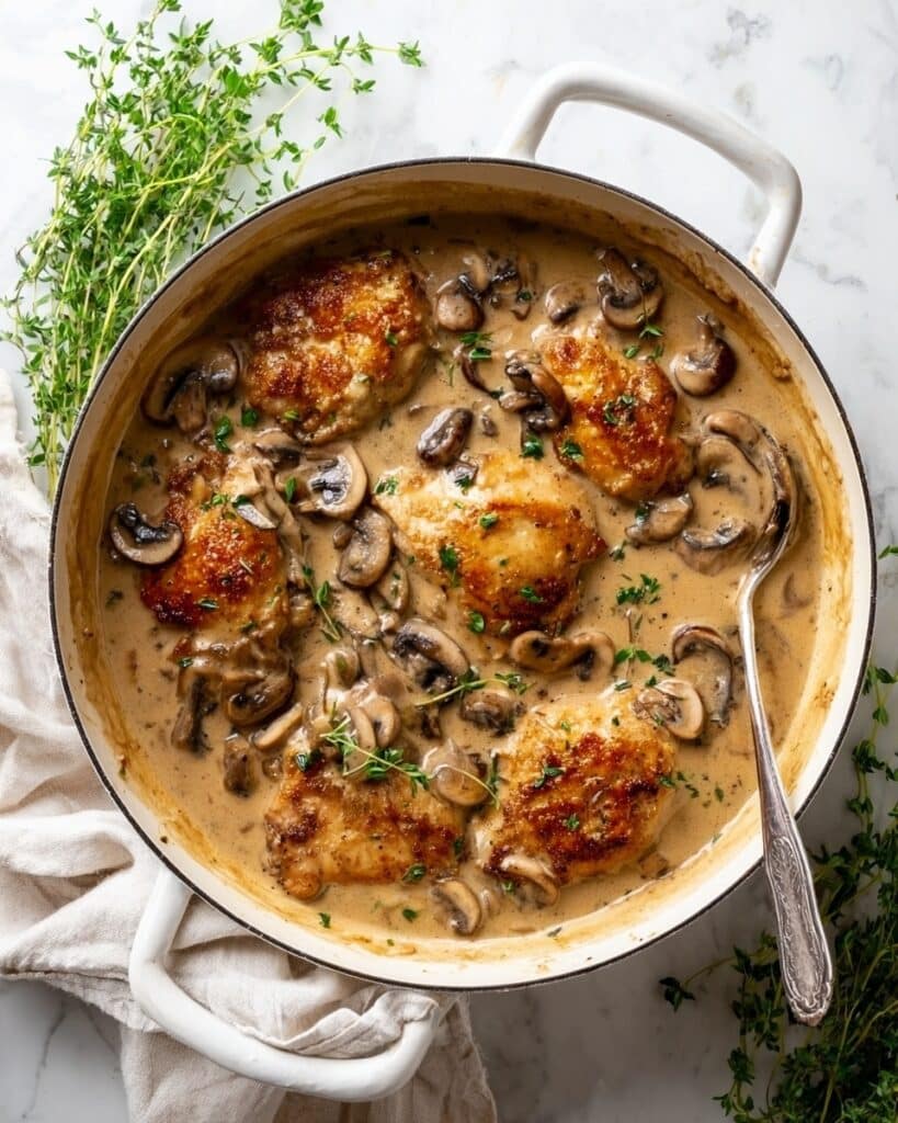 Creamy Mushroom Chicken Skillet Recipe