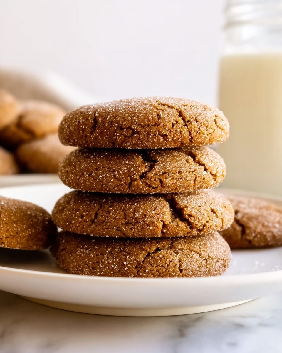 The image shows a collection of round brown cookies spread out on a white marbled surface. The cookies have a slightly cracked texture on top with sugar crystals sprinkled over them, giving a rough, grainy look. One cookie at the bottom is broken into two pieces, revealing a soft inside that contrasts with the crisp exterior. At the top right, there is a white cup, partially visible, placed close to the cookies. The lighting highlights the warm color and texture of the cookies clearly. photo taken with an iphone --ar 4:5 --v 7