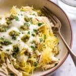 Cheesy Pesto Chicken Spaghetti Squash Recipe