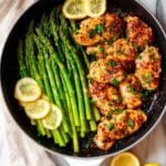 One Pan Lemon Garlic Chicken and Asparagus Recipe