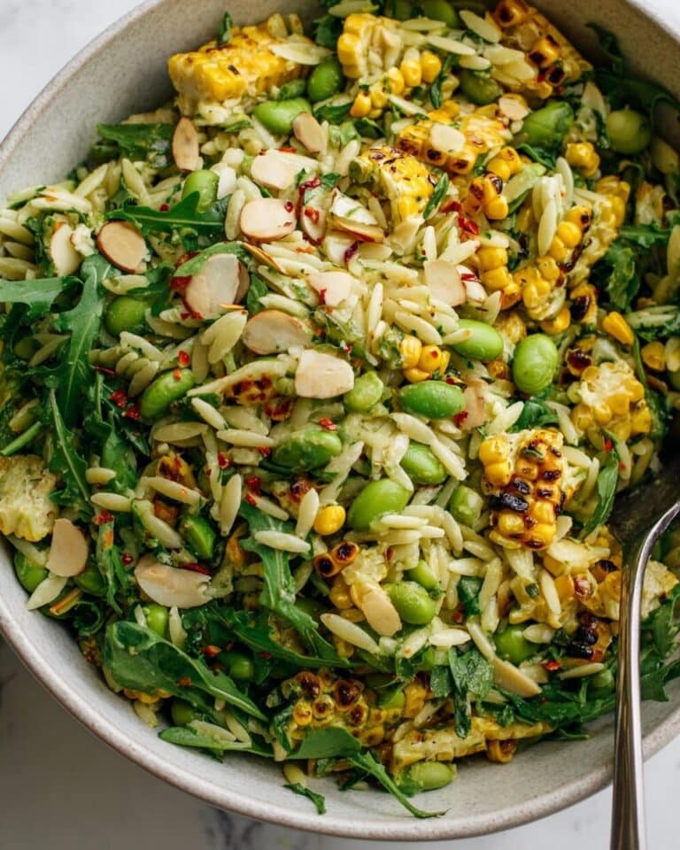Grilled Corn Orzo Salad with Scallion Dill Dressing Recipe