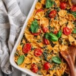 Cream Cheese Pasta Bake with Cherry Tomatoes and Spinach Recipe
